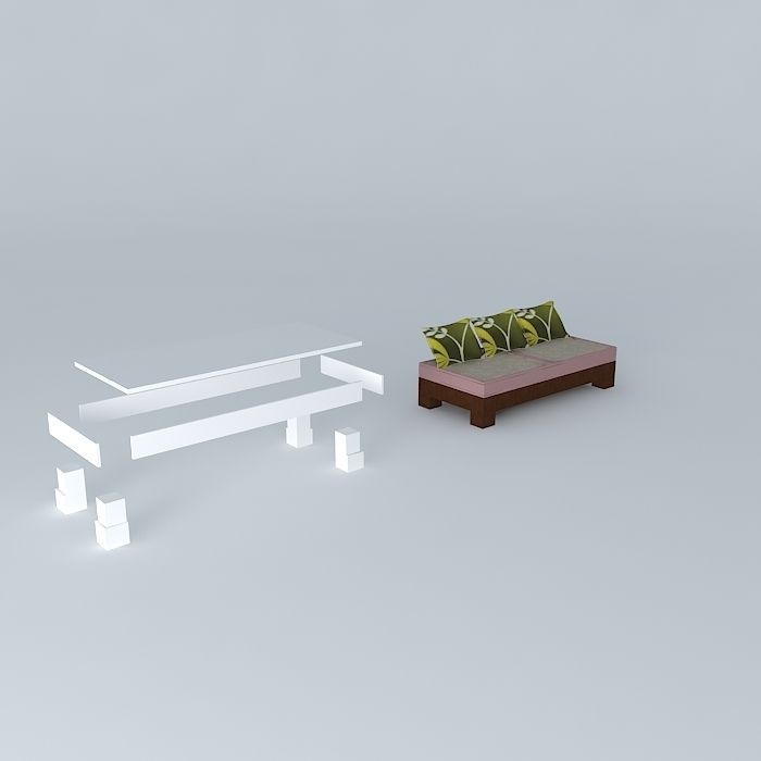 sofa, couch, DIY, do it yourself Free 3D model