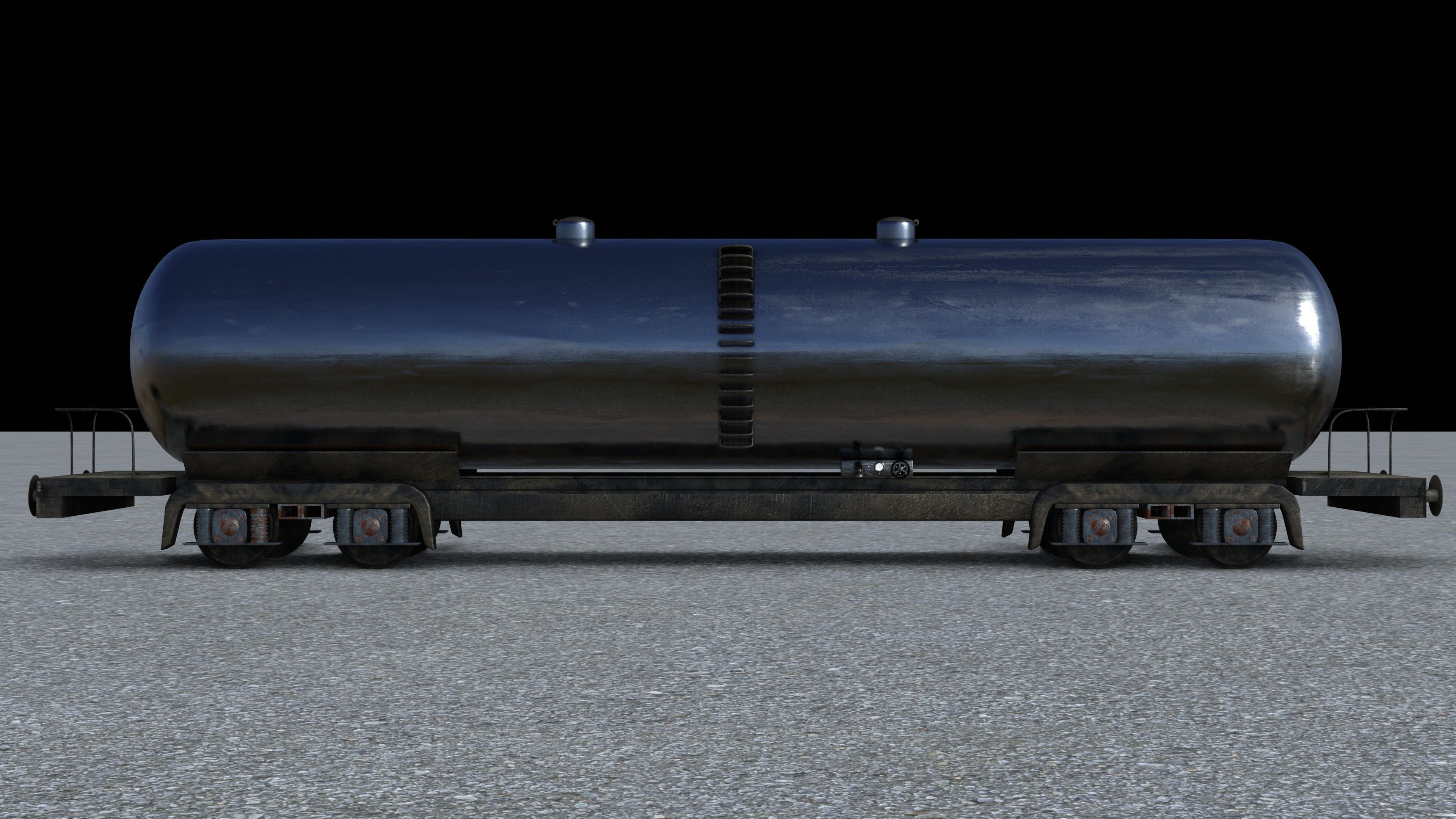 3D model Train wagon complete textures and material model VR / AR / low