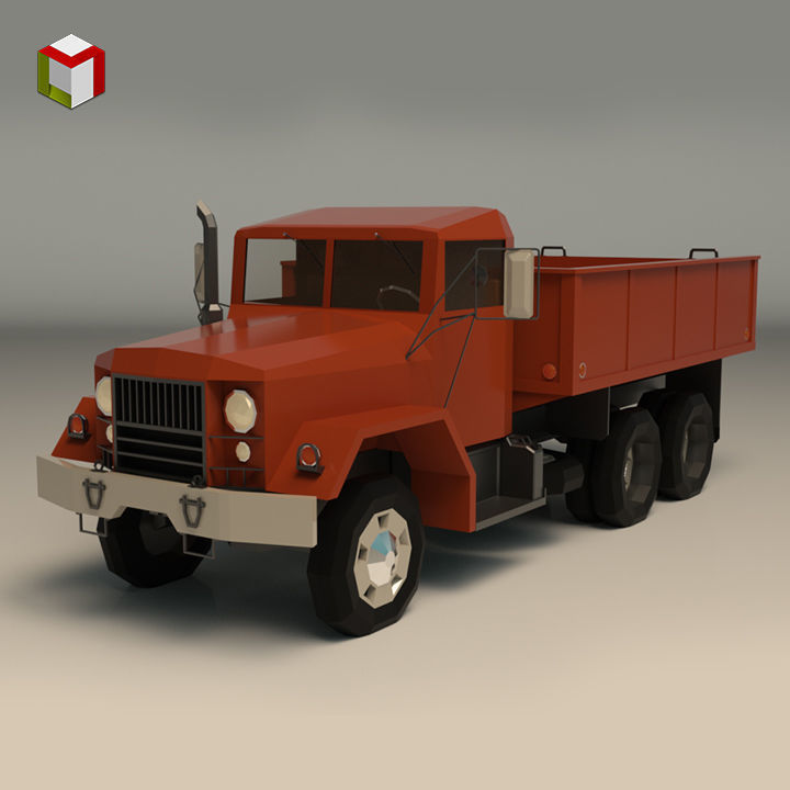 Low Poly Vintage Truck 01