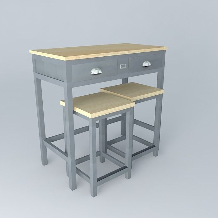 Table with stool 3D model