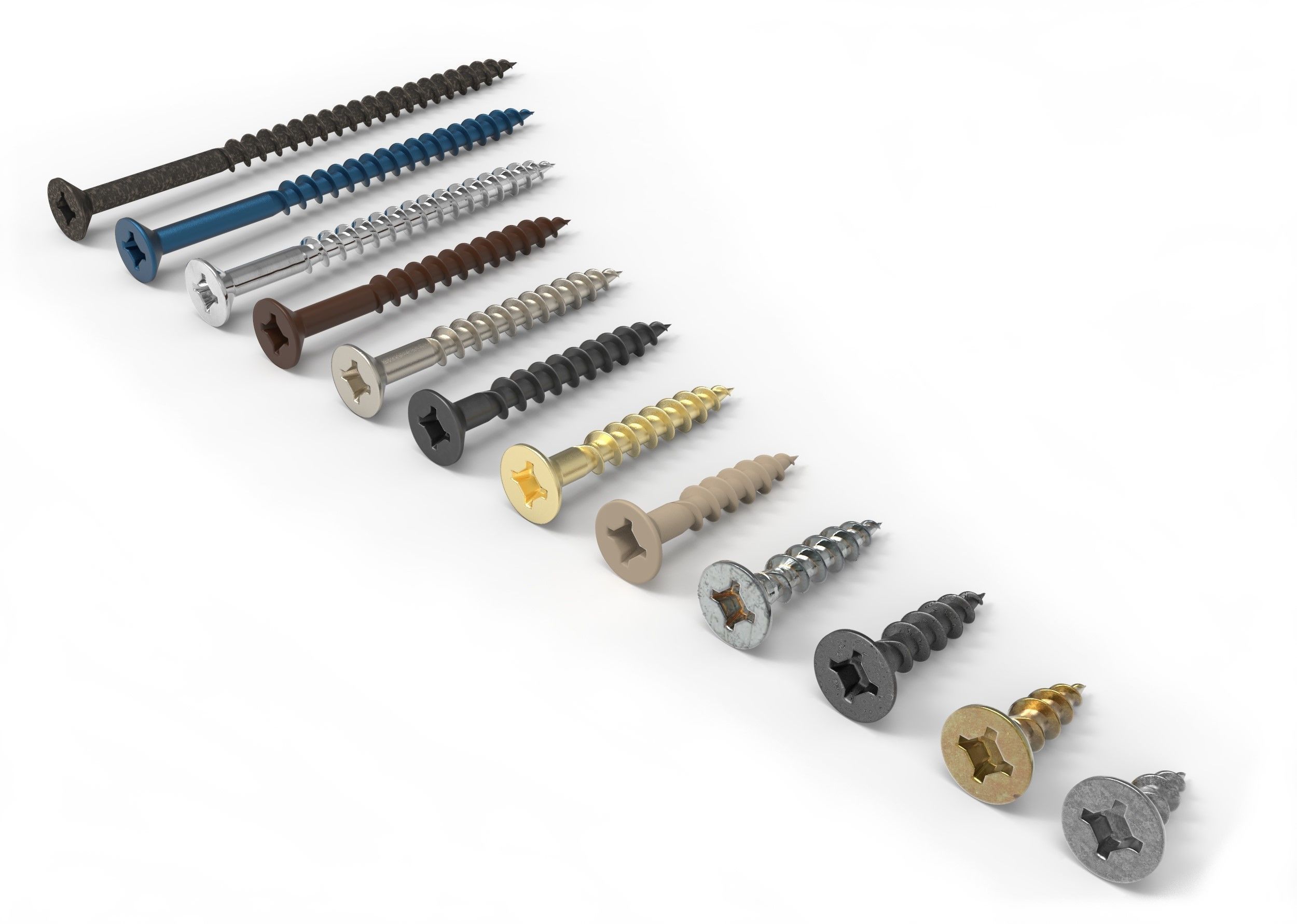 Wood Screw Number 8 3D model rigged CGTrader