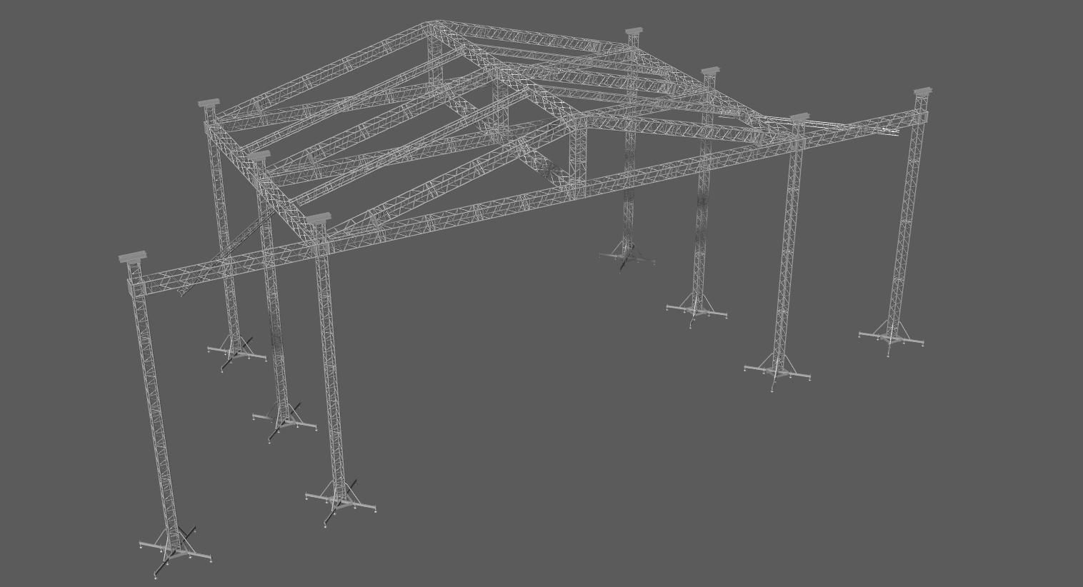 Prolyte ST 18x14 roof with side wings 3D model