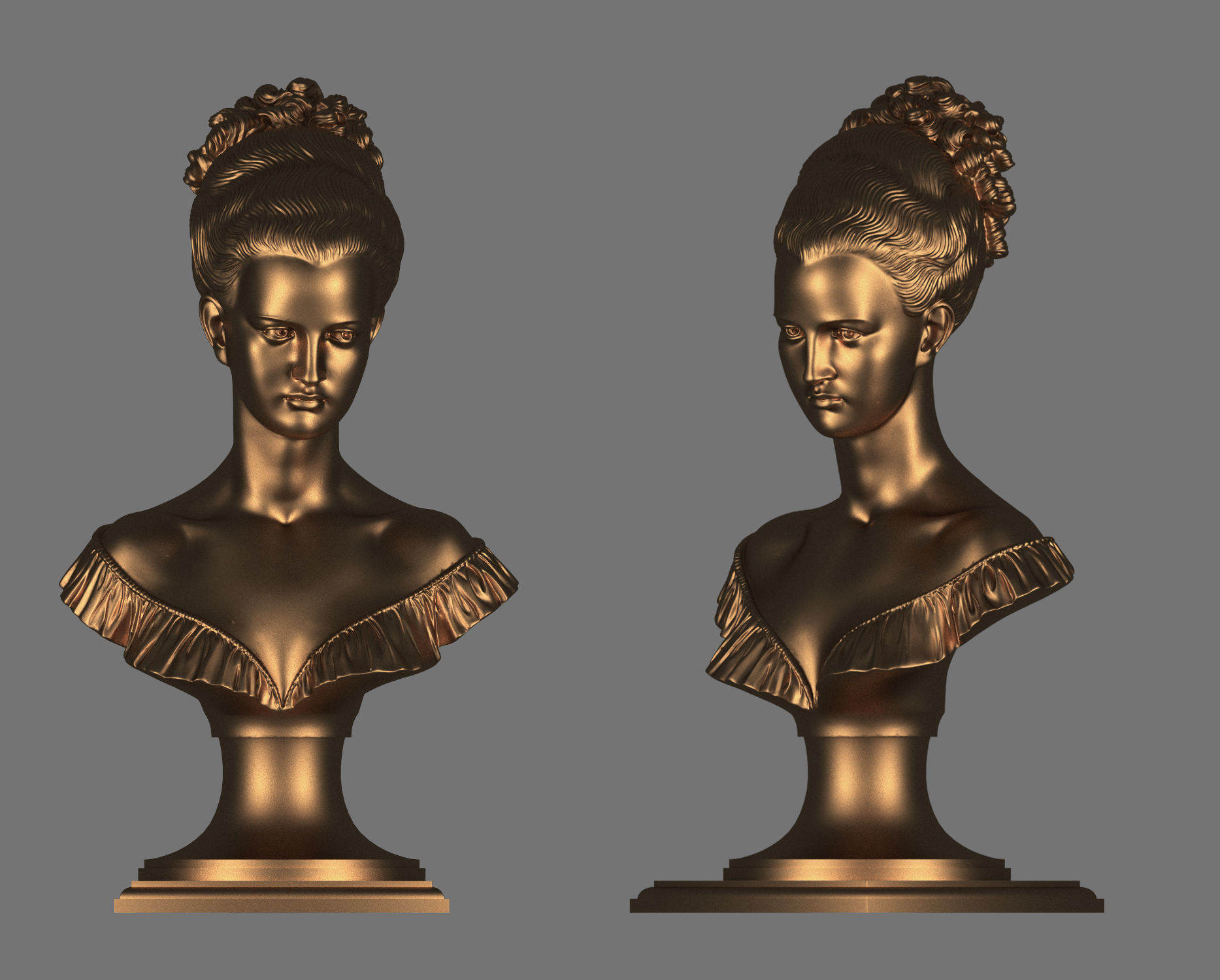 WOMEN SCULPTURE PRINCESS 3D model CGTrader