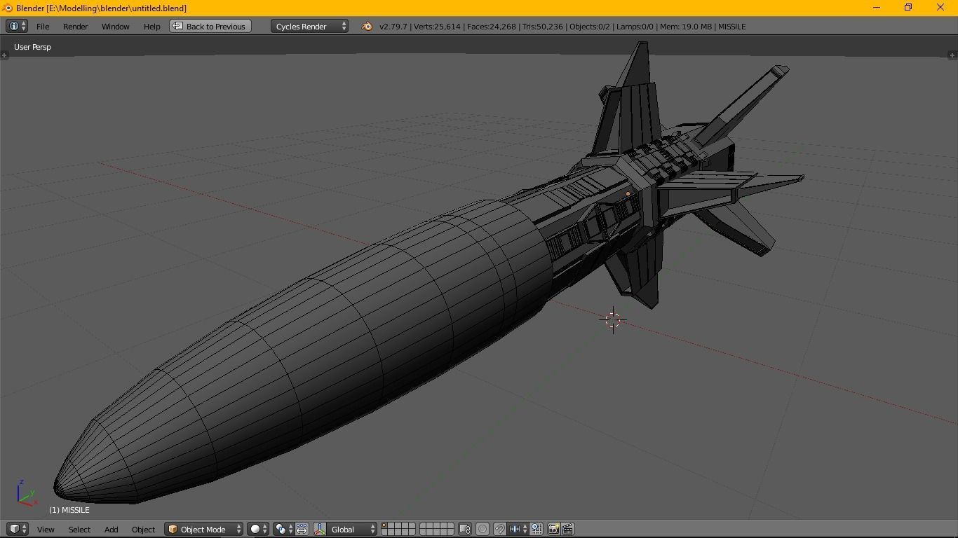 Missile Model Game Asset Low-poly 3D model