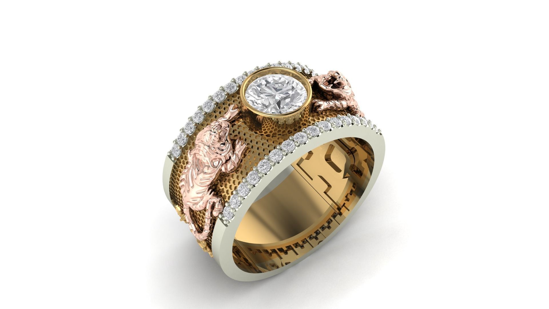 Tiger men ring nice design 3D print model