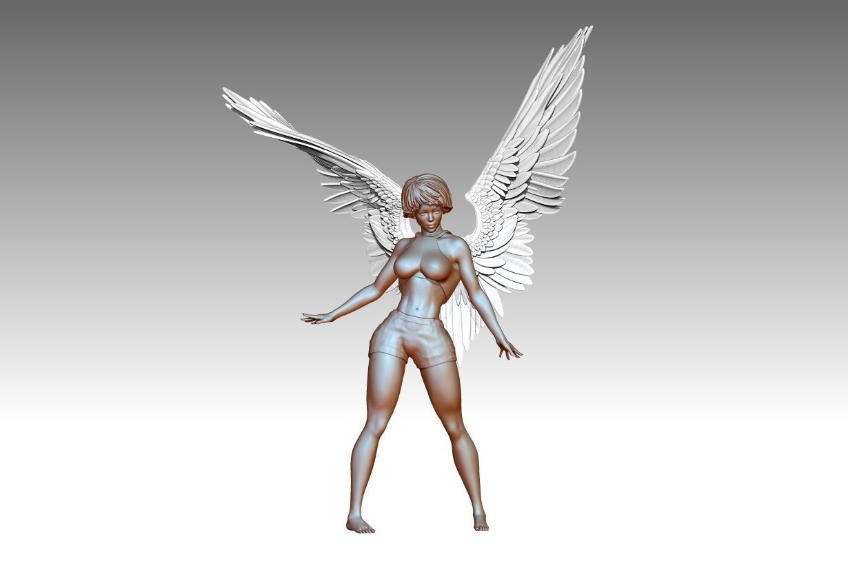 Beautiful Woman figure angel 3D print 3D model 3D print model