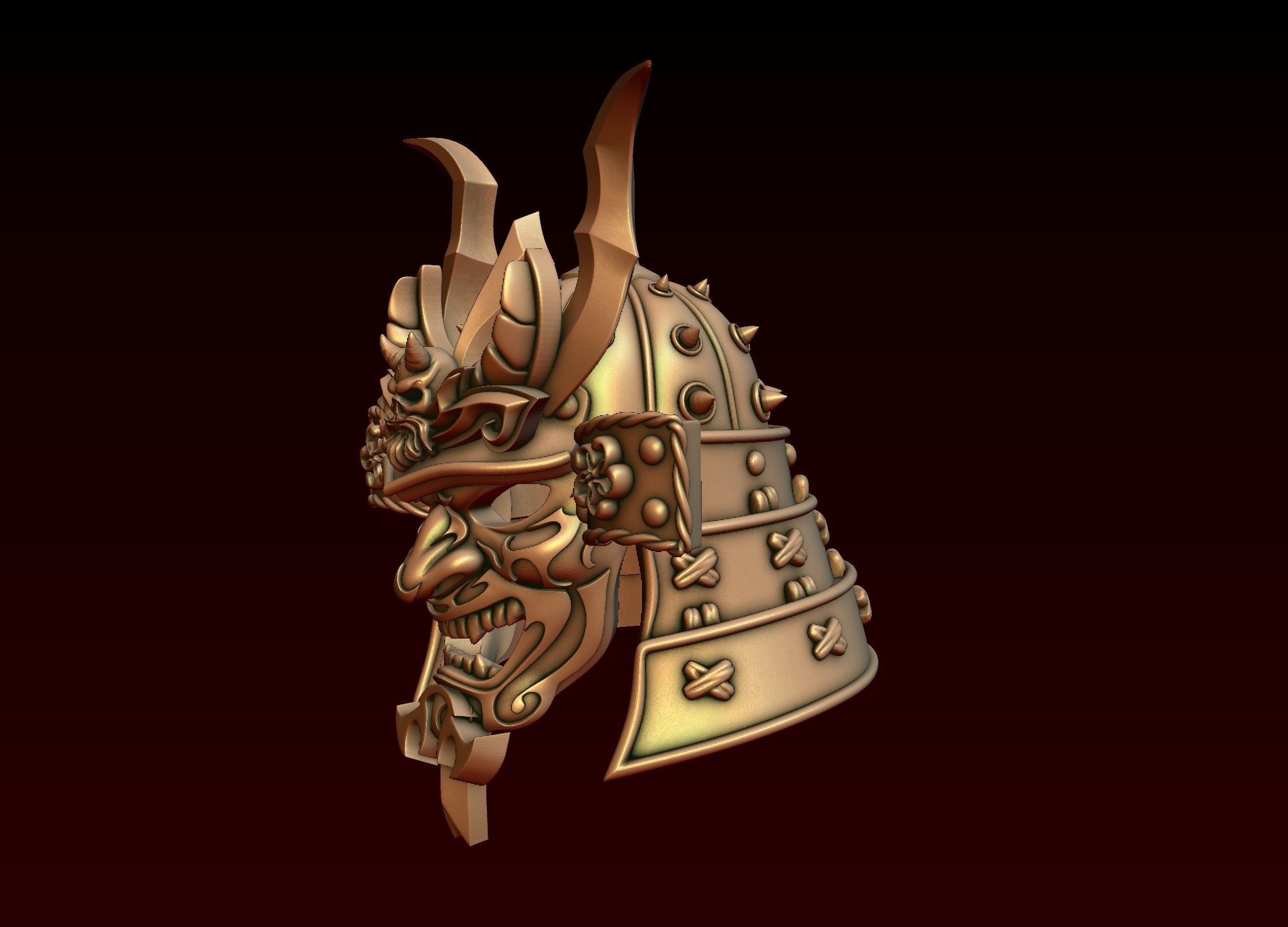 Samurai helmet 3D model 3D printable | CGTrader