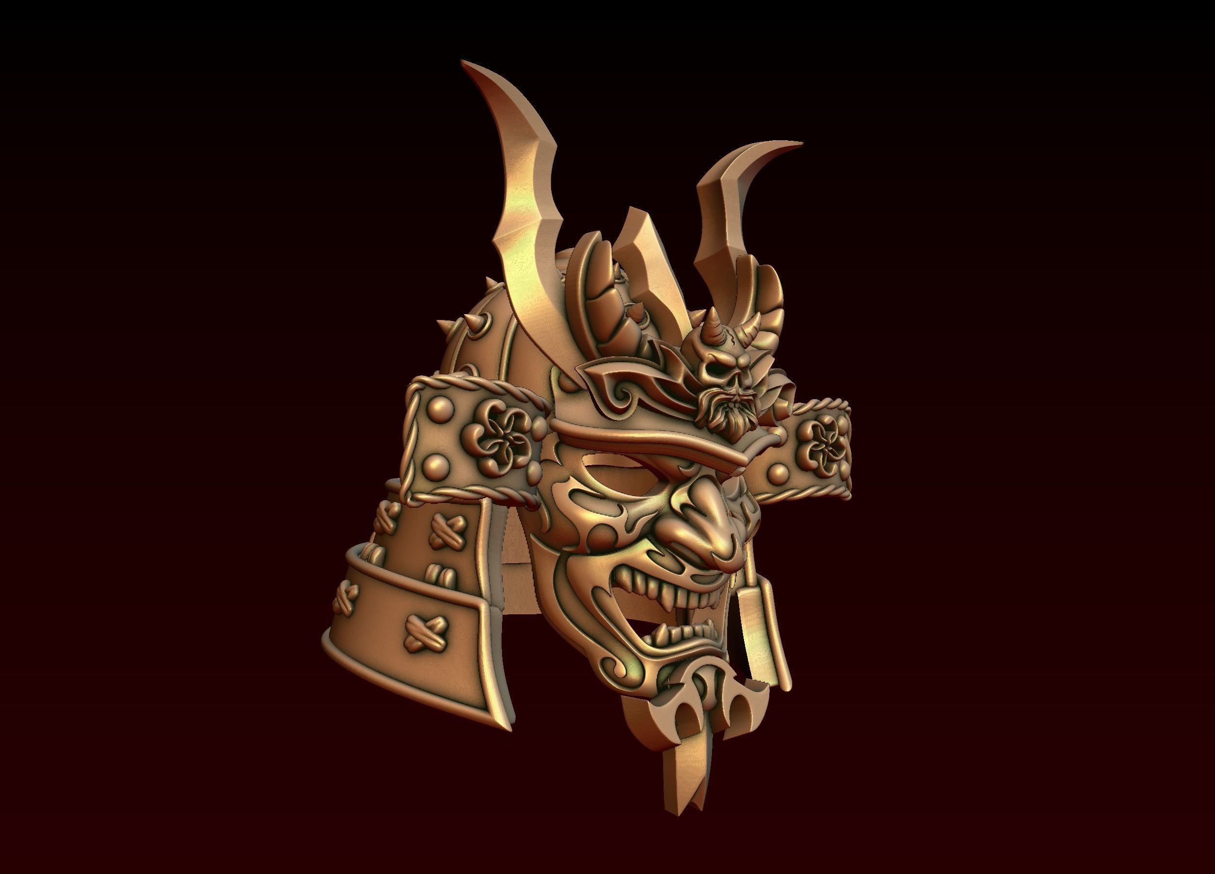 Samurai helmet 3D model 3D printable | CGTrader