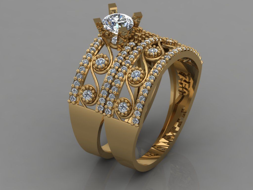 GC GOLD T029- Diamond ring 3D print model