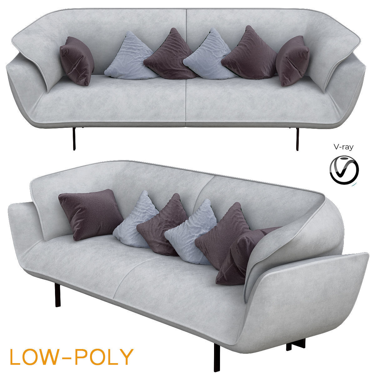 Beam Sofa Cassina 3d model Low-poly 3D model
