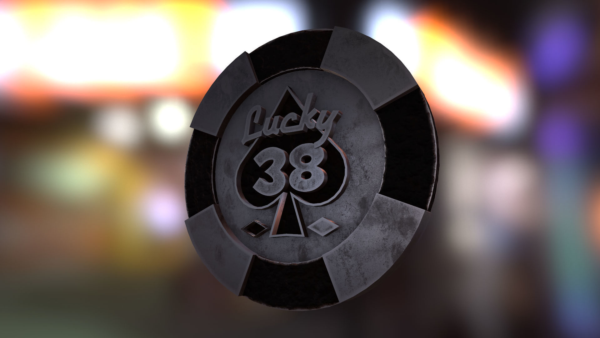 Lucky 38 Platinum Chip 3D model casino CGTrader