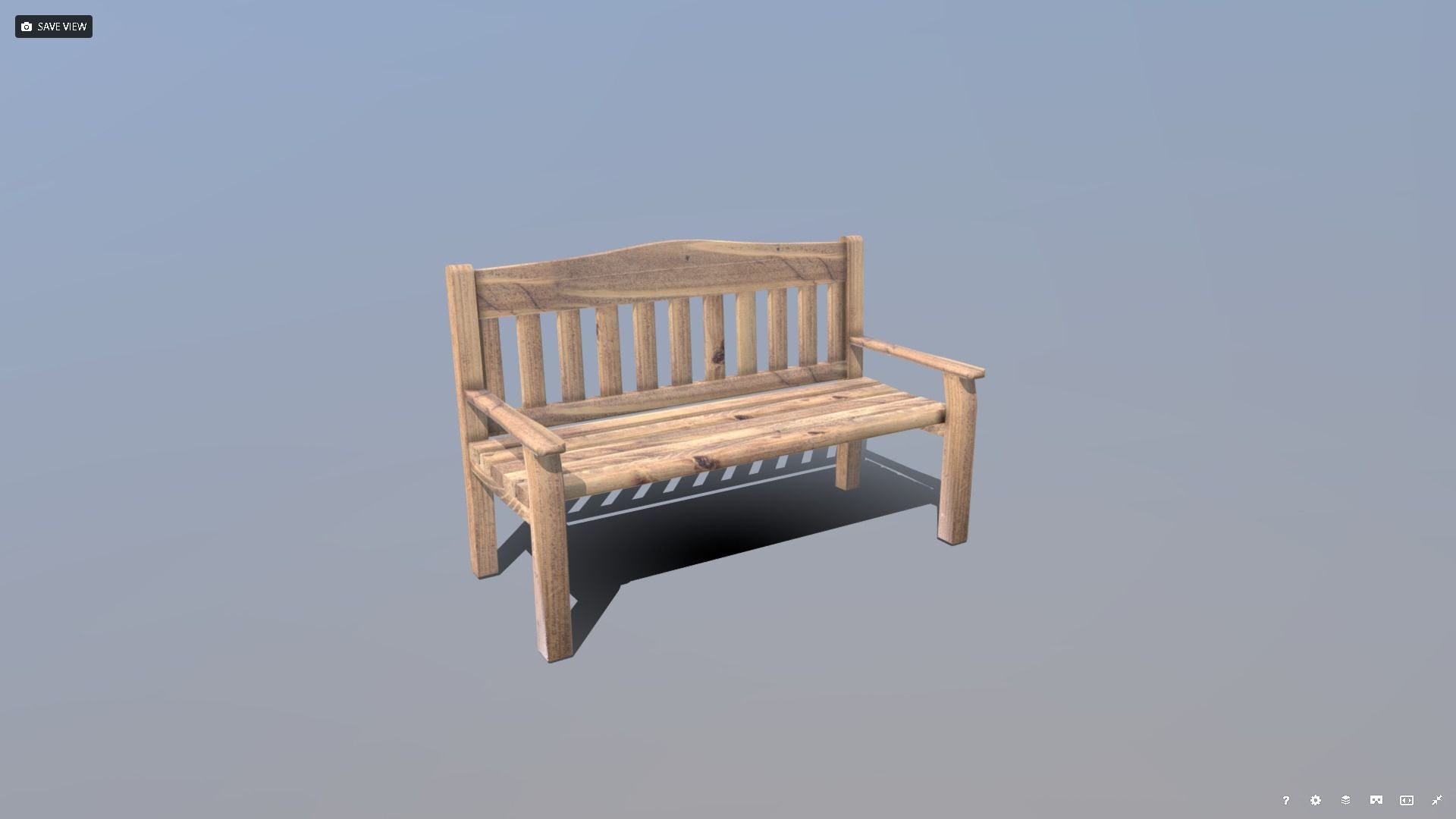 Garden Bench Low-poly  3D model