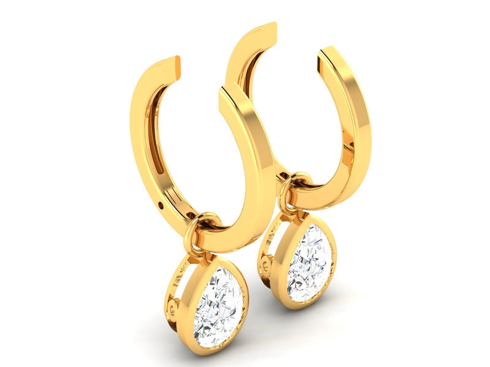 Women solitaire earrings 3dm render detail