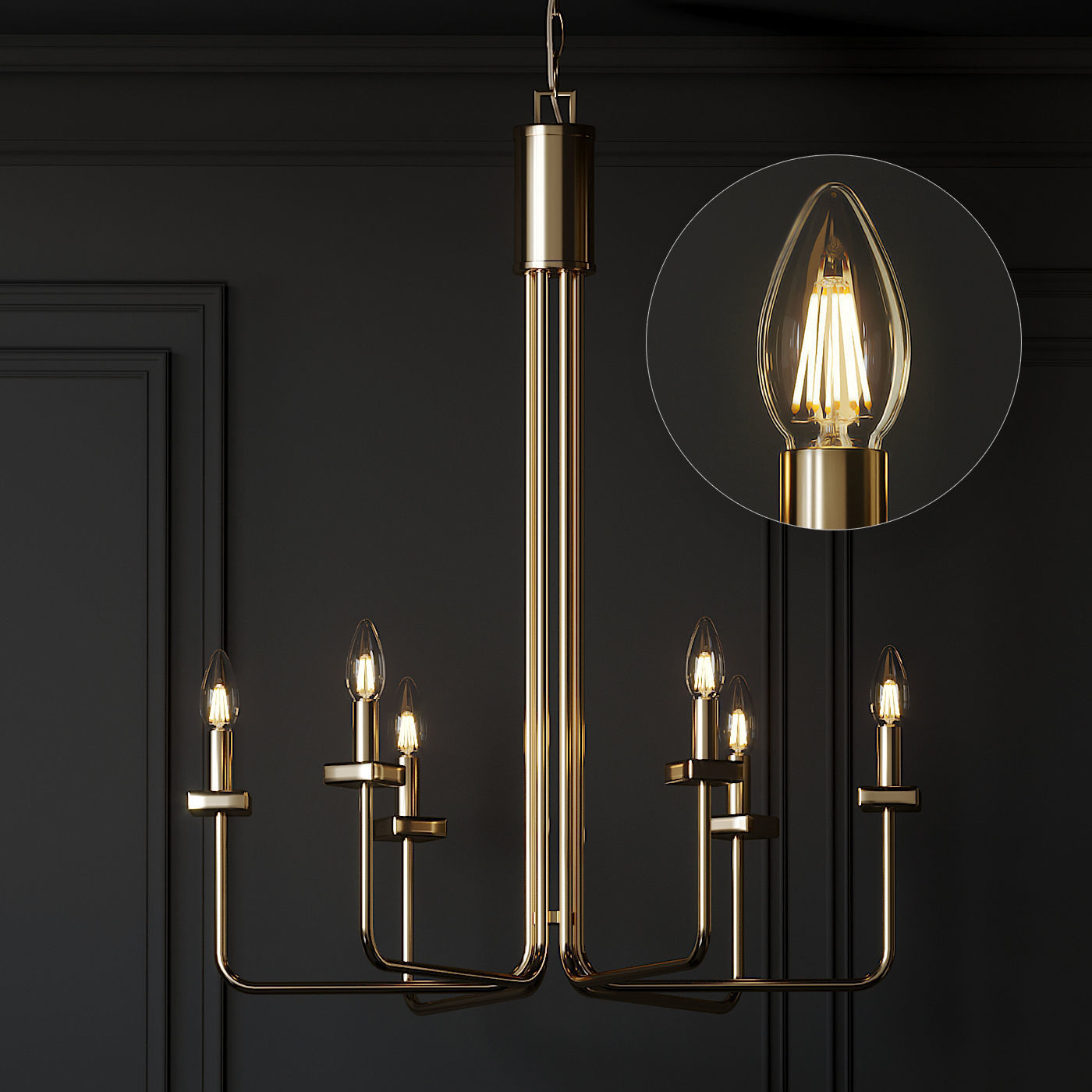 Ballard Designs Bria 6 Light Chandelier 3d Cgtrader