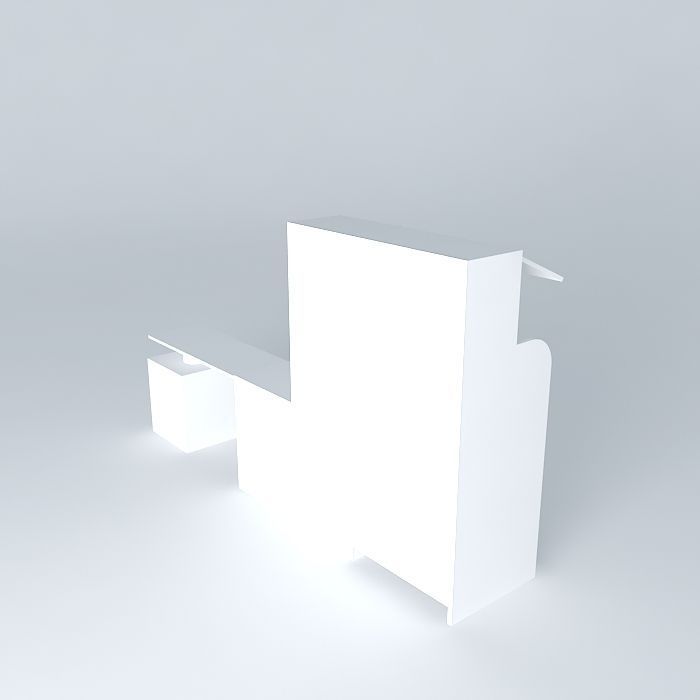 White desktop modules Free 3D model