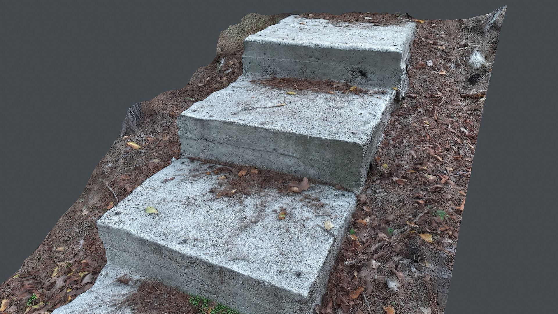 Photoscanned Outdoor rocky steps Low-poly 3D model