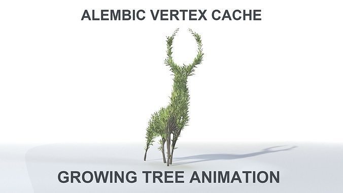 Growing Tree in a shape of a deer 3D model animated | CGTrader