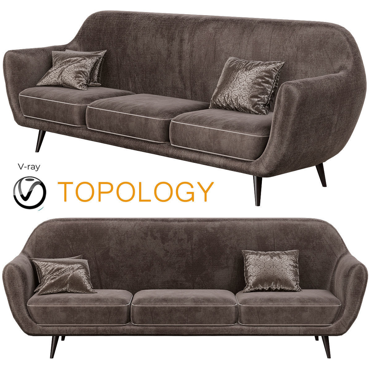 Sofa Modern Styles small Living room 3d model Low-poly 3D model