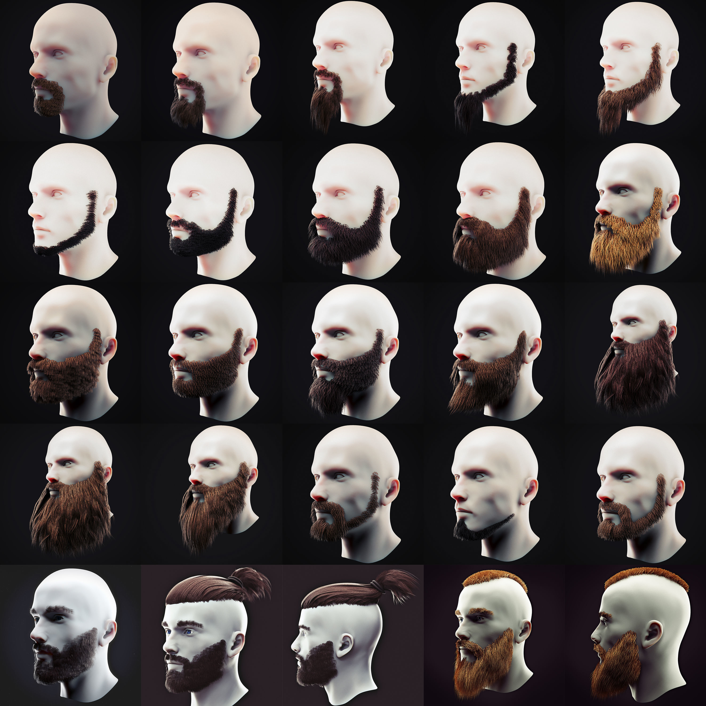 Beard Low Poly Pack