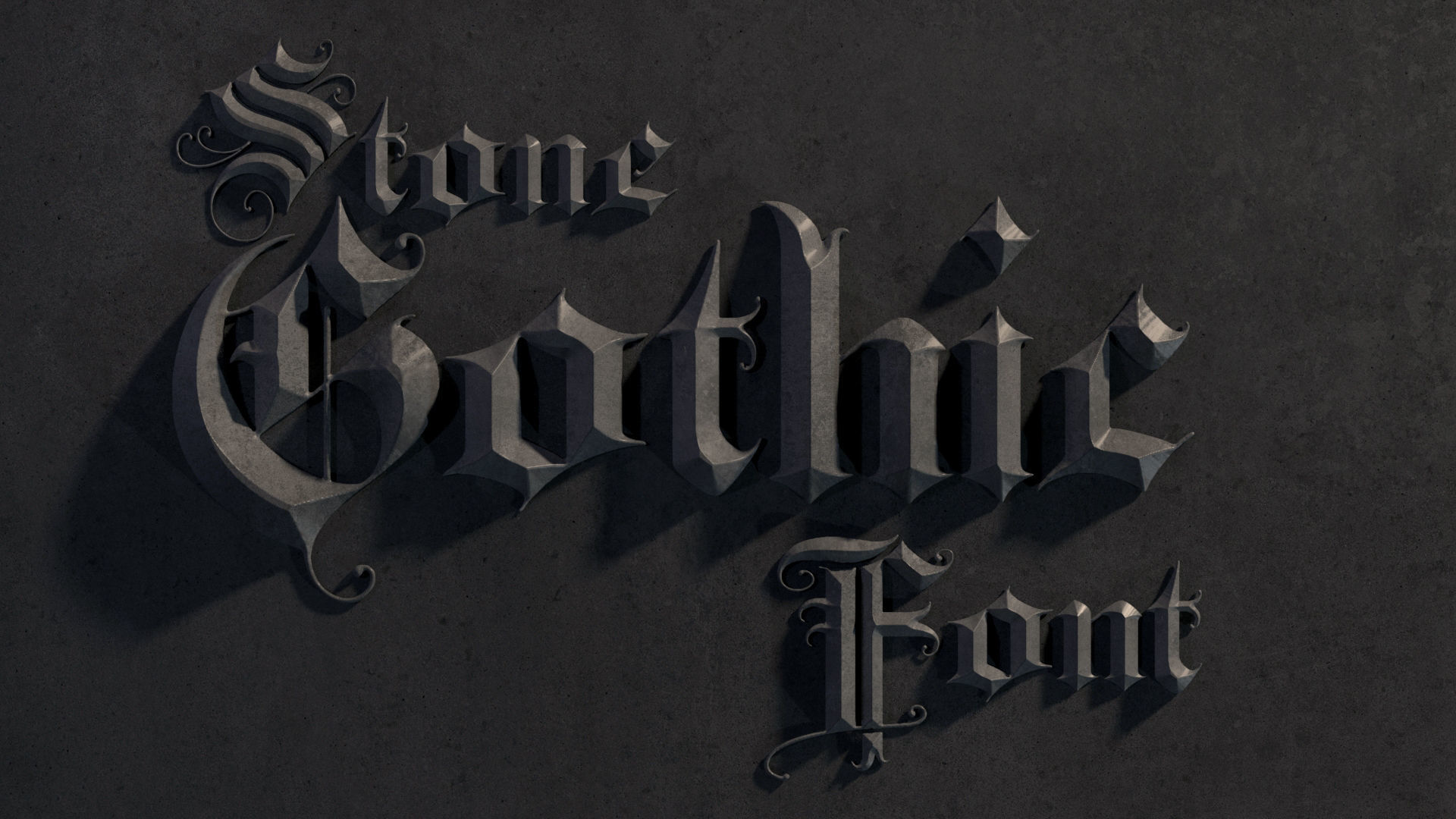 Elegant medieval gothic letter A-Z