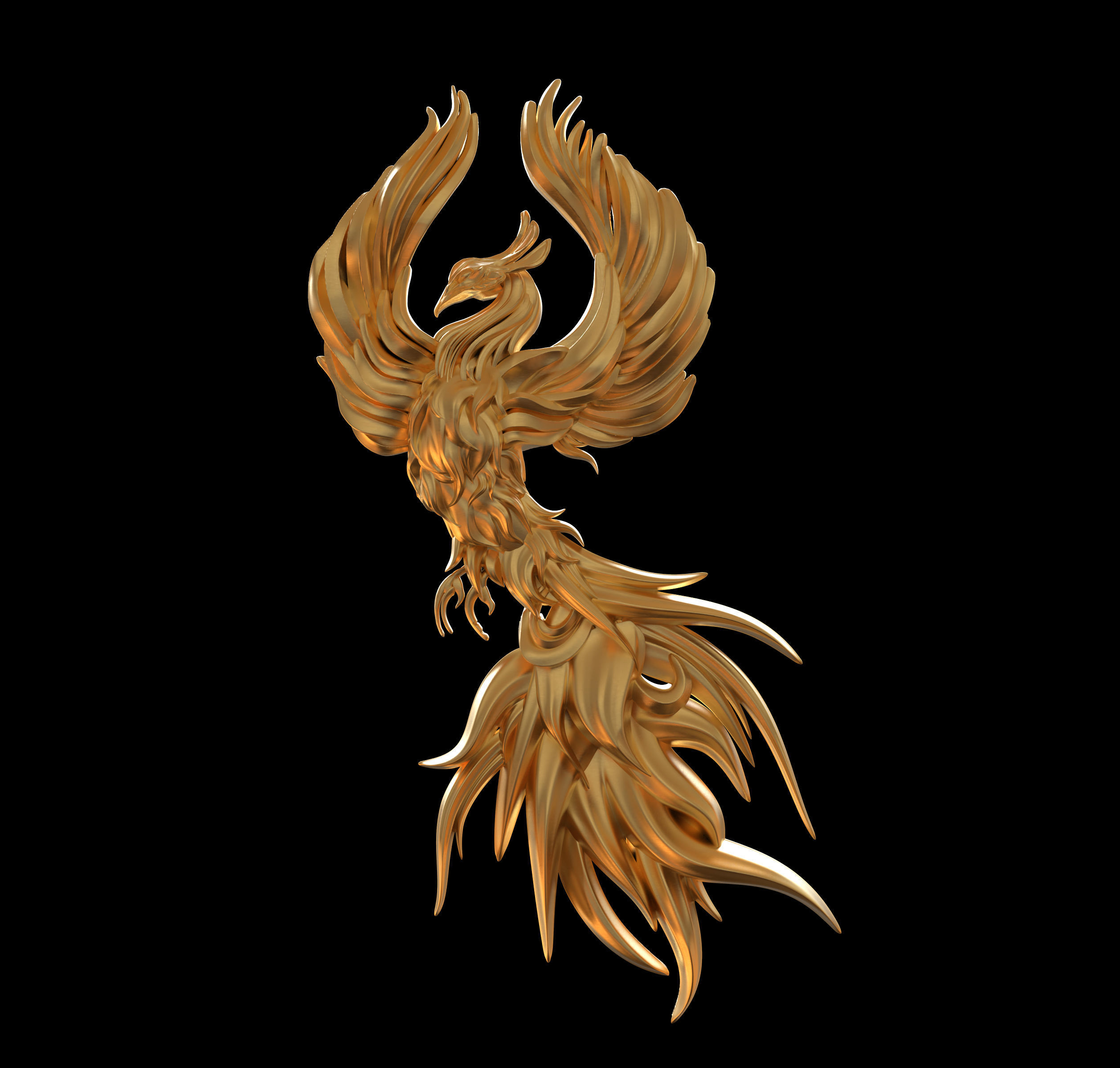 Phoenix golden 3D model 3D printable | CGTrader