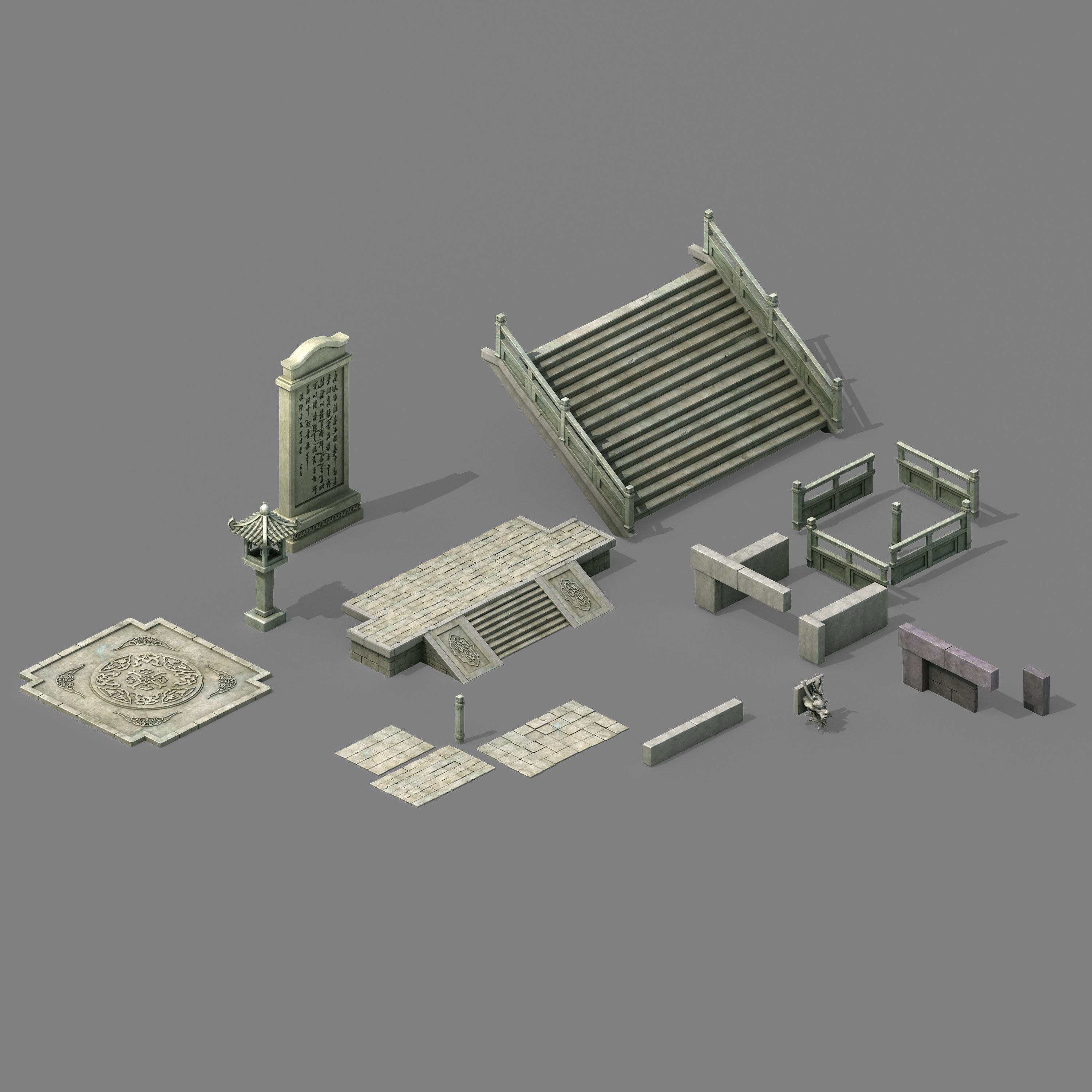 Game Building Components - Main City Flooring 3D model