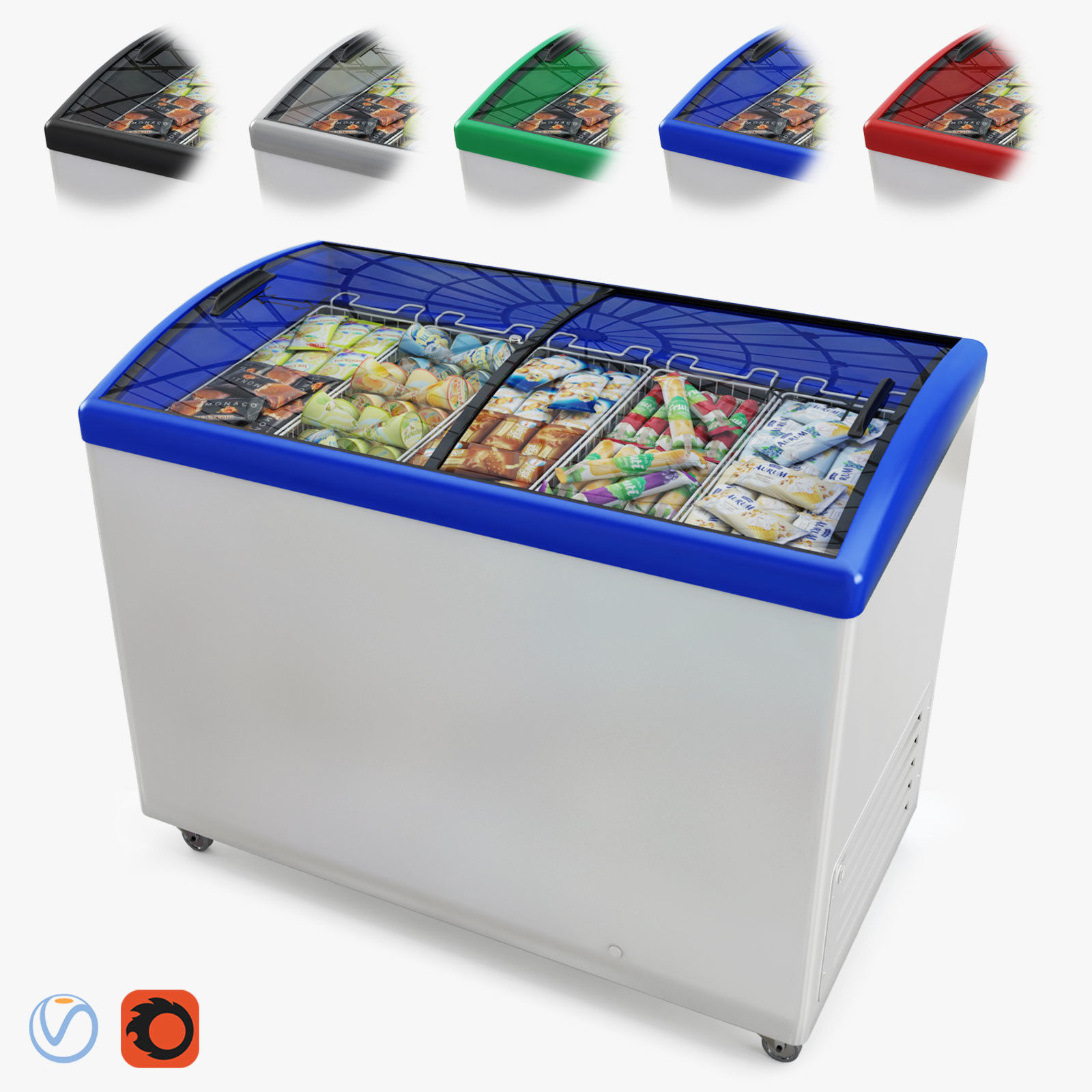 Ice Cream Display Freezer 3D | CGTrader