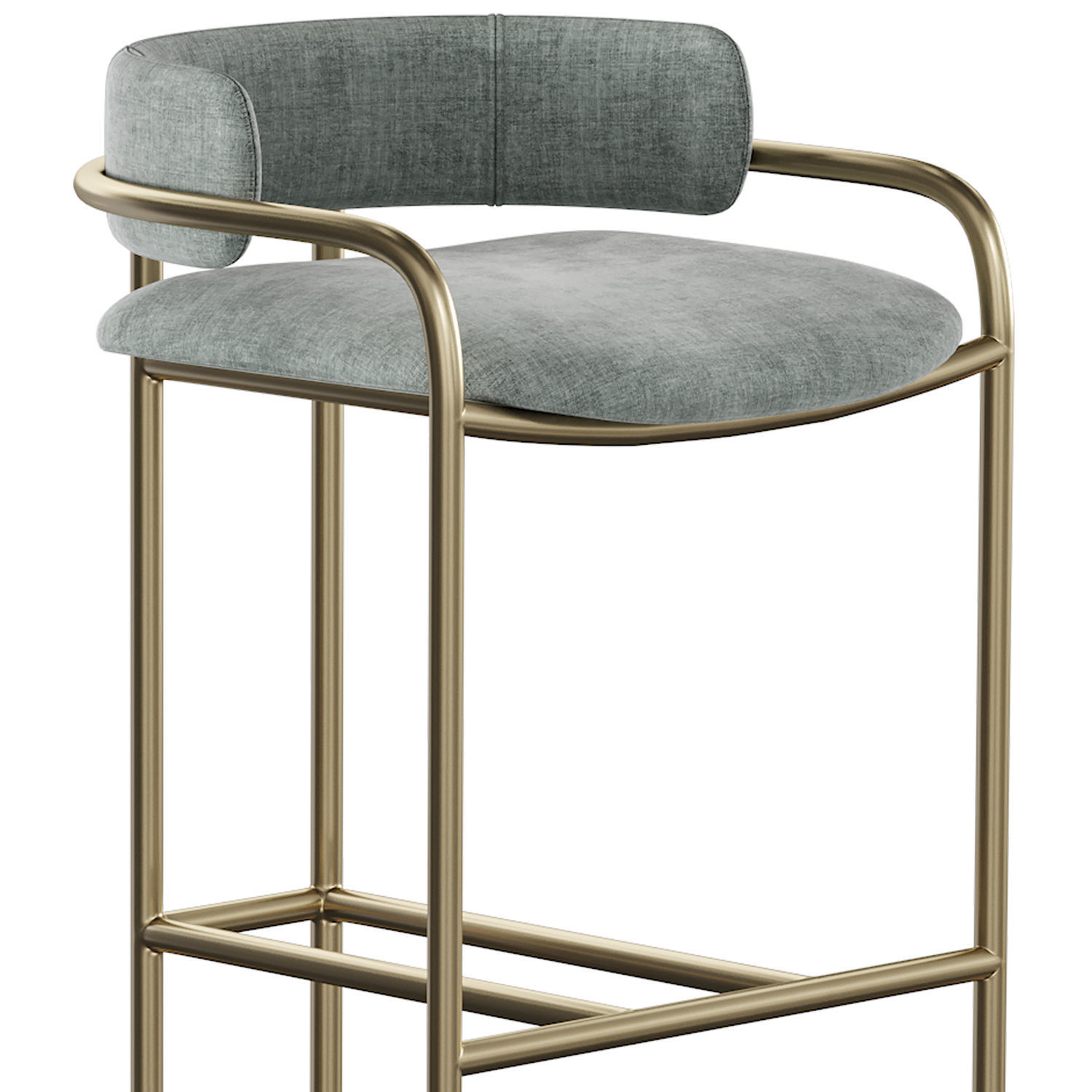 West ElmLenox Velvet Counter Stool 3D model CGTrader