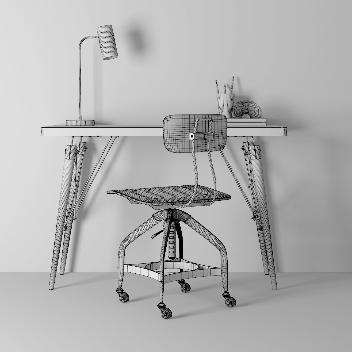 TRISTAN INDUSTRIAL METAL DESK 3D model | CGTrader