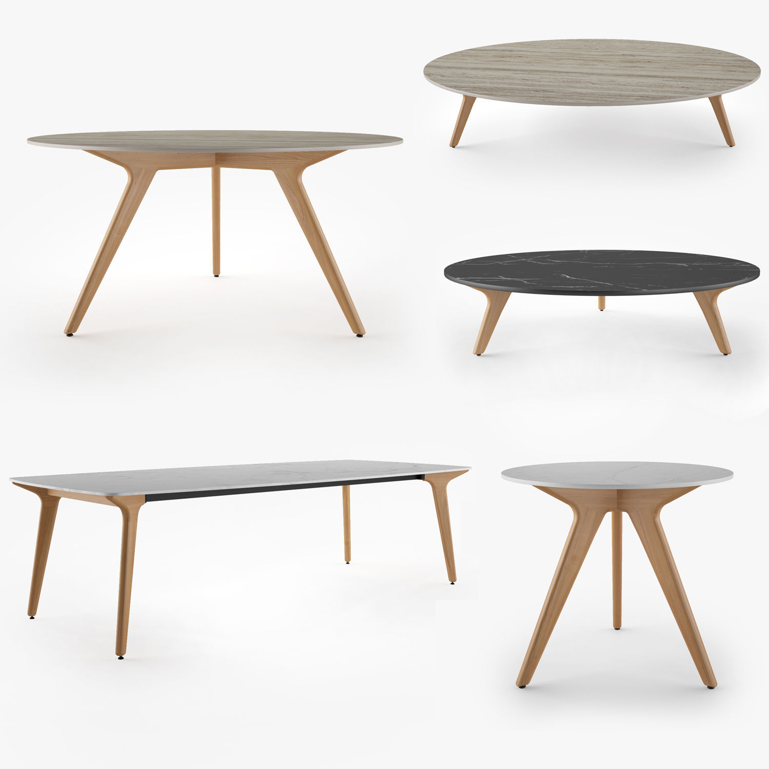 Manutti Torsa Tables Collection 3D model