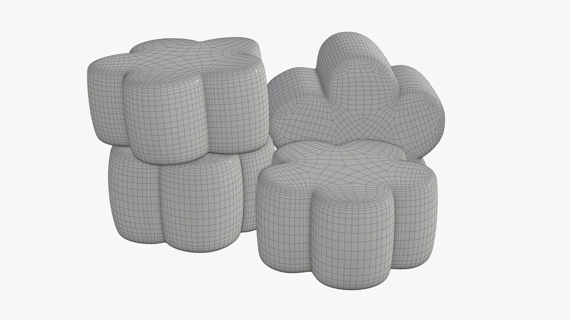 Marshmallows candy flower shape 3D model CGTrader