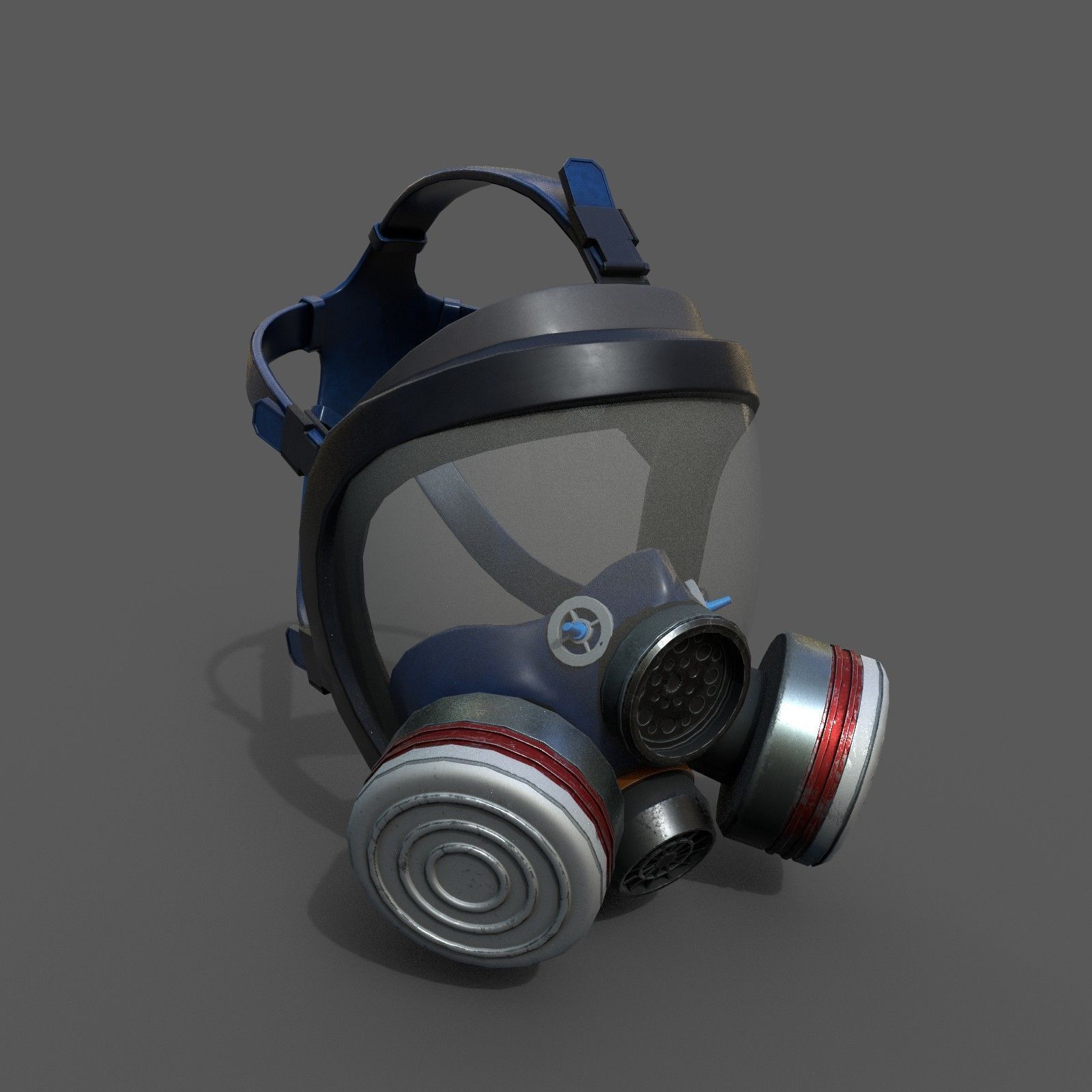 Gas mask helmet 3d model military combat Low-poly 3D model