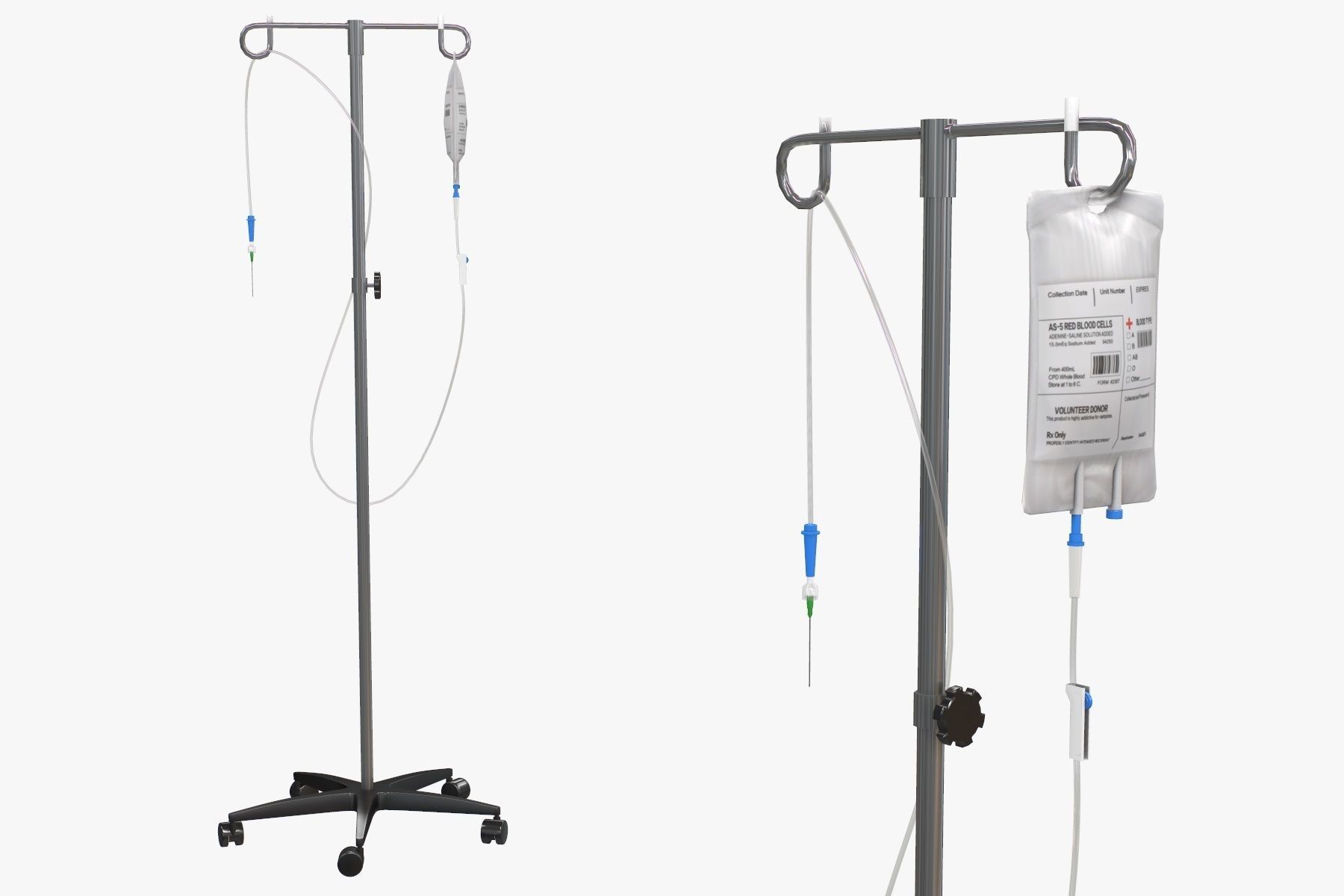 3D asset IV Blood Bag Dropper Stand CGTrader