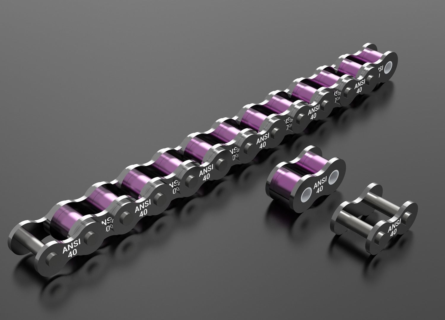 40 standard roller chain Ansi 3D print model other