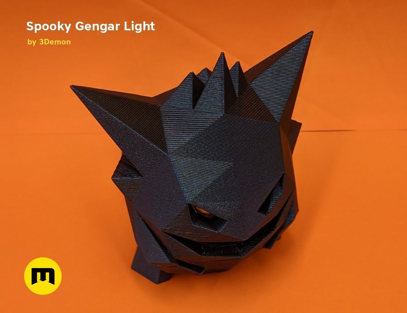 Gengar low poly jack o lantern 3D model 3D printable | CGTrader