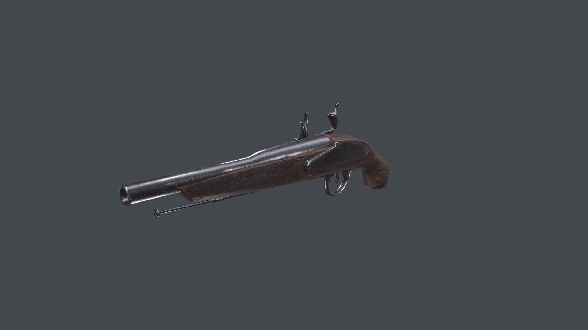 Flintlock gun low poly Low-poly  3D model