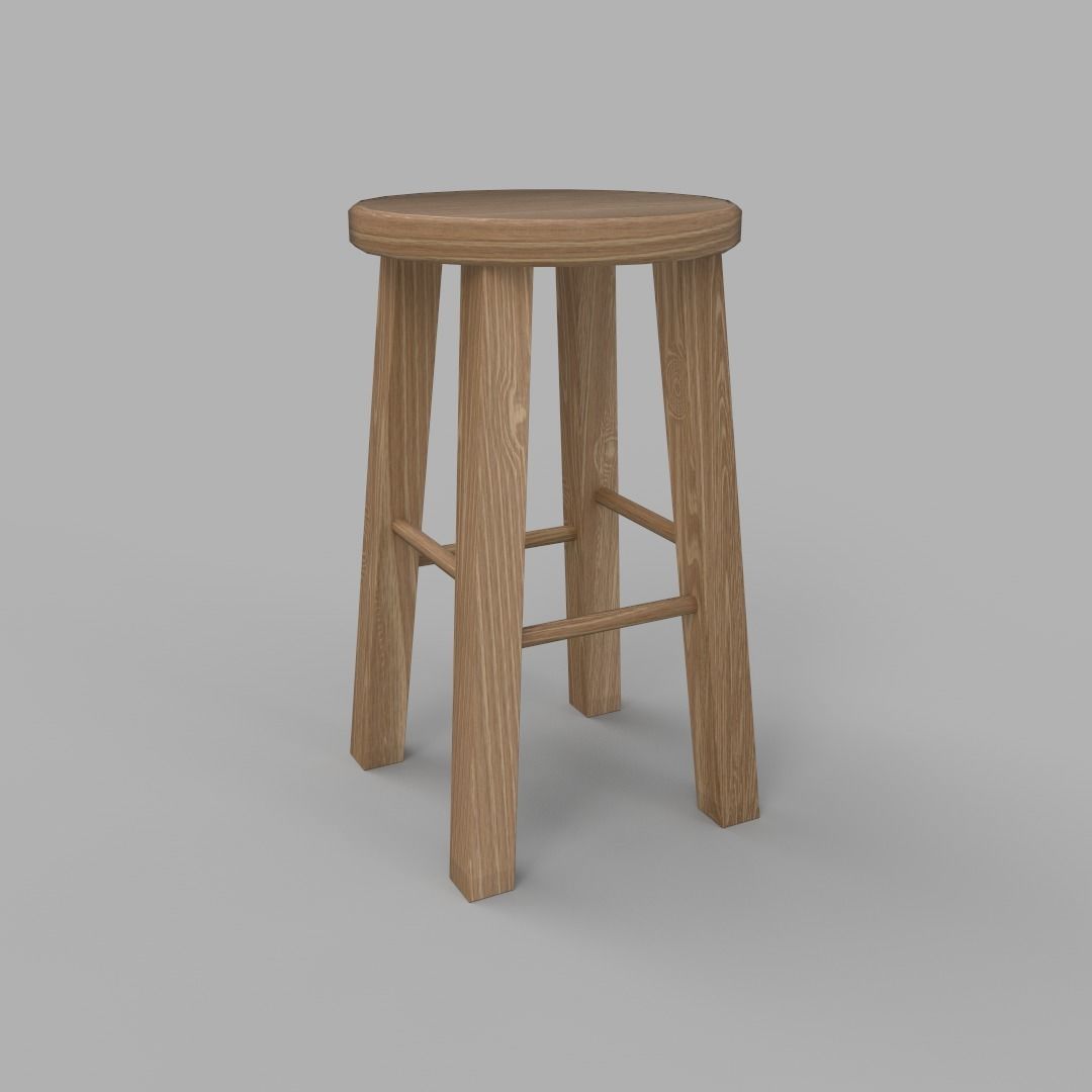 Stool 01 Low-poly 3D model