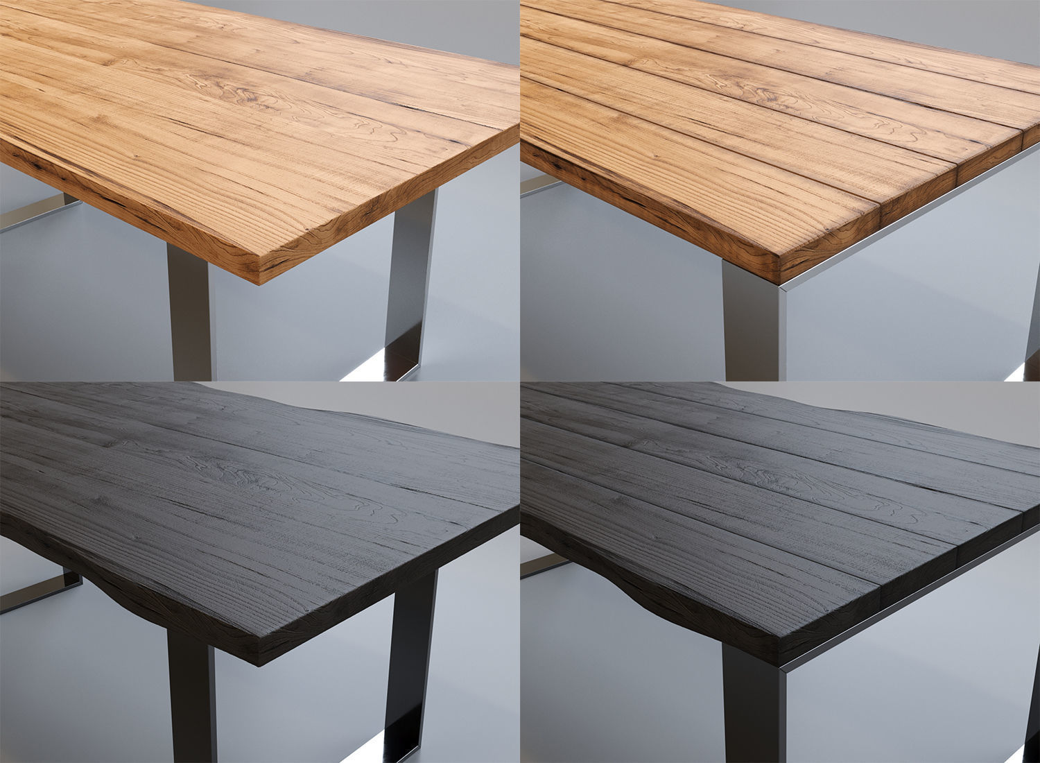 Wood Table Collection 8 Types 3D model
