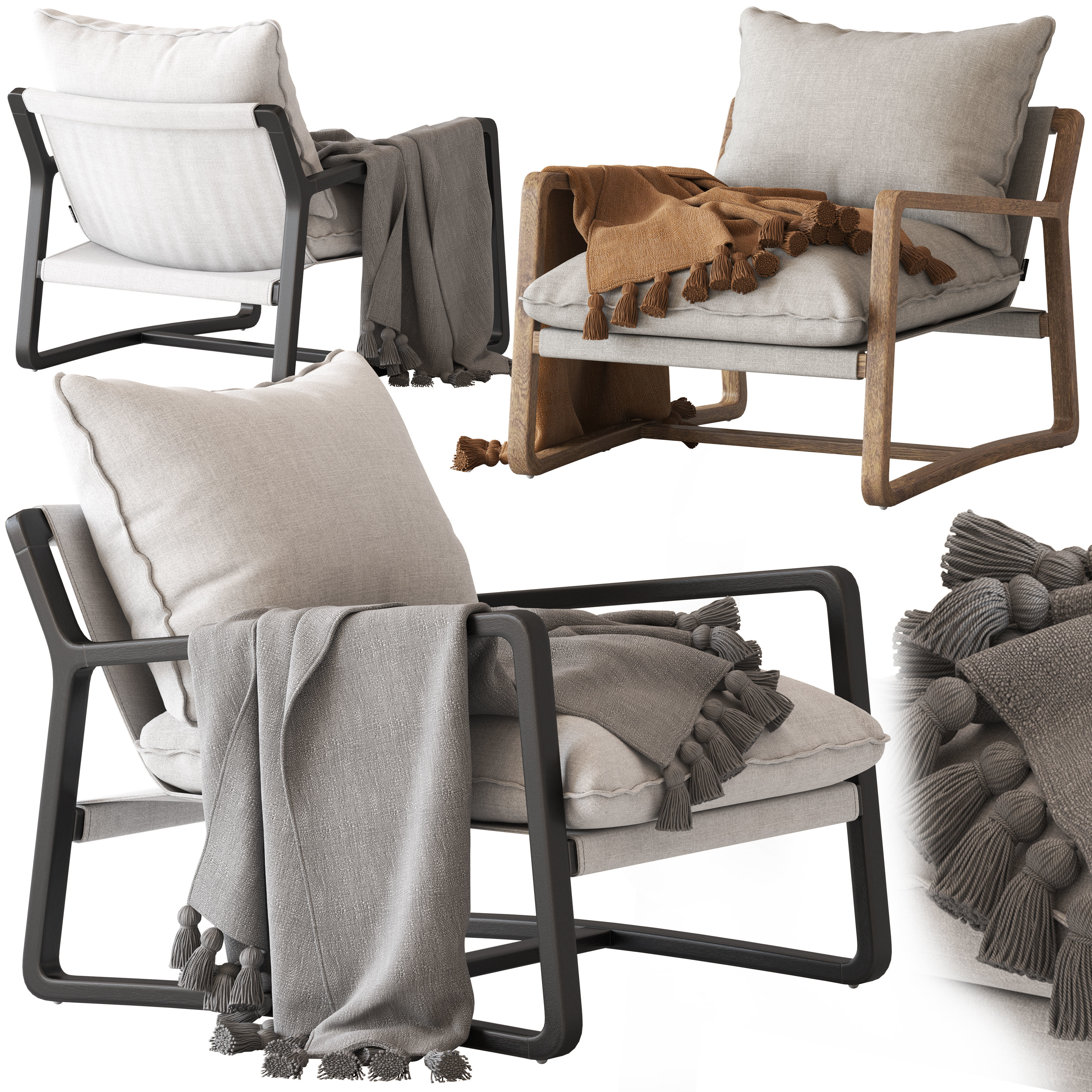 Coco Republic Bungalow Chair 3D model CGTrader