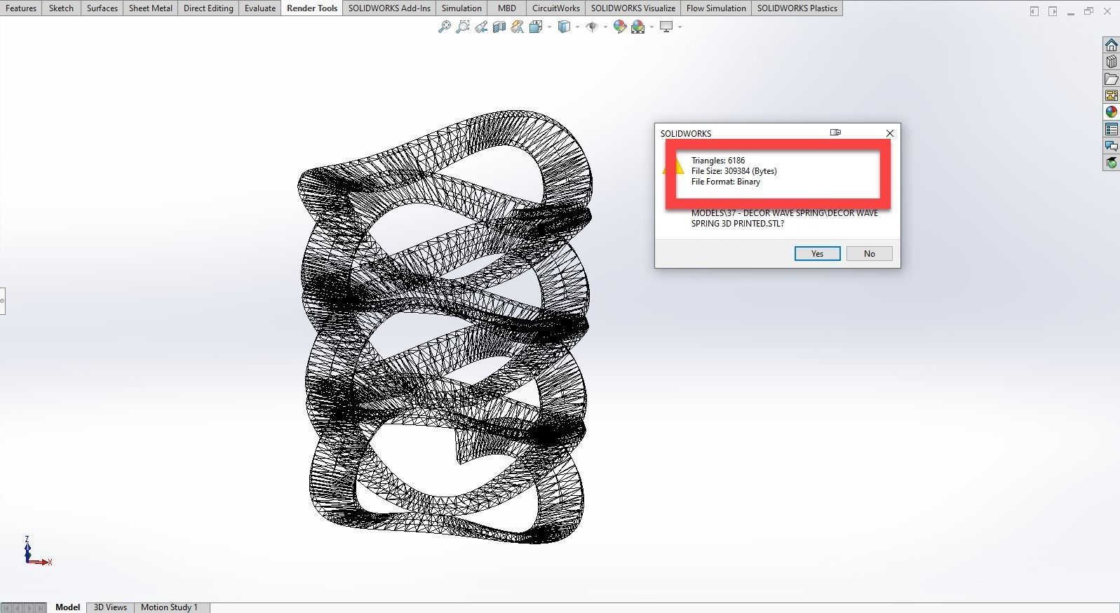 Wave Spring 3D model 3D printable | CGTrader