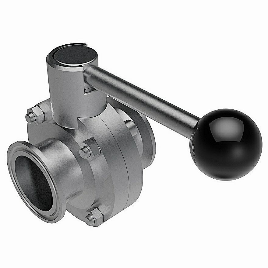 Manual Butterfly Valves ASMEBPE Tri Clamp Connections 3D model CGTrader