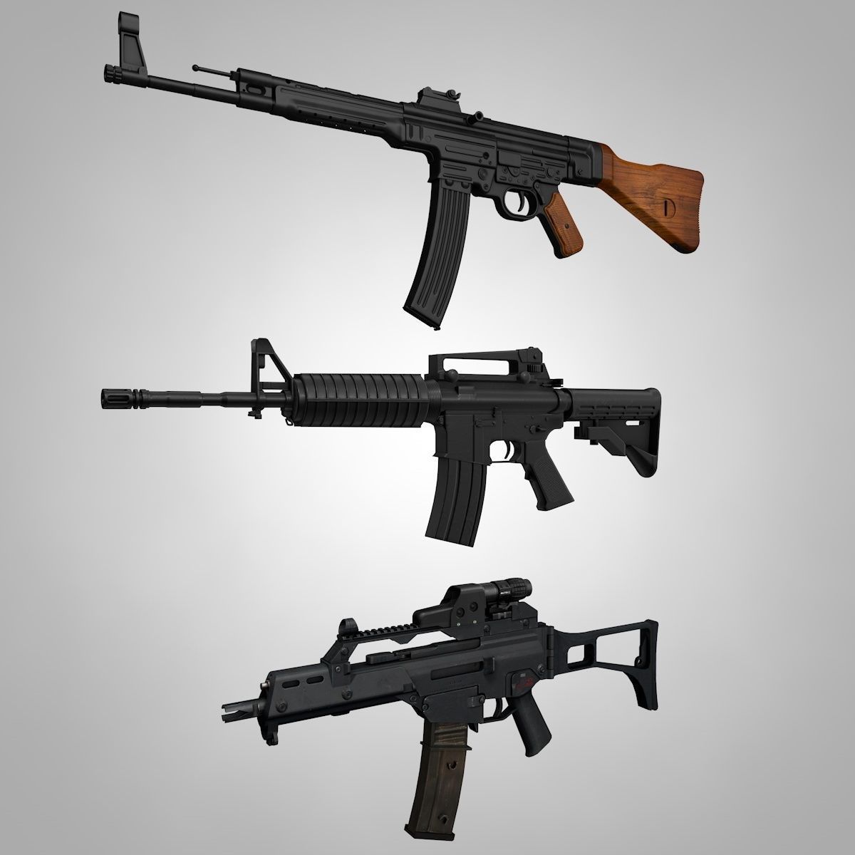 Rifles Collection Army Weapons 3D model | CGTrader