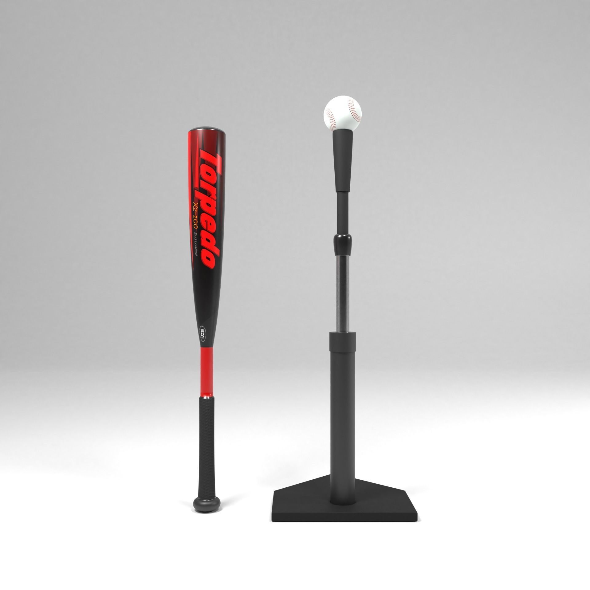 Baseball Sports Pack with Bat Tee and Ball 3D model CGTrader