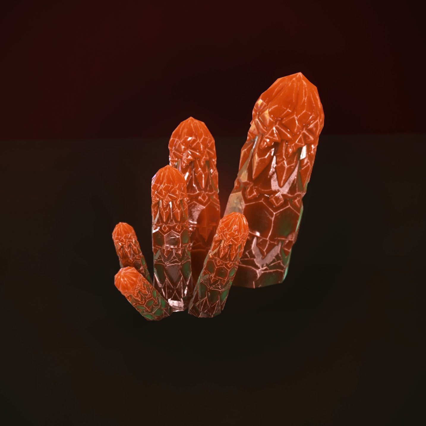 Minreral orange Low-poly 3D model