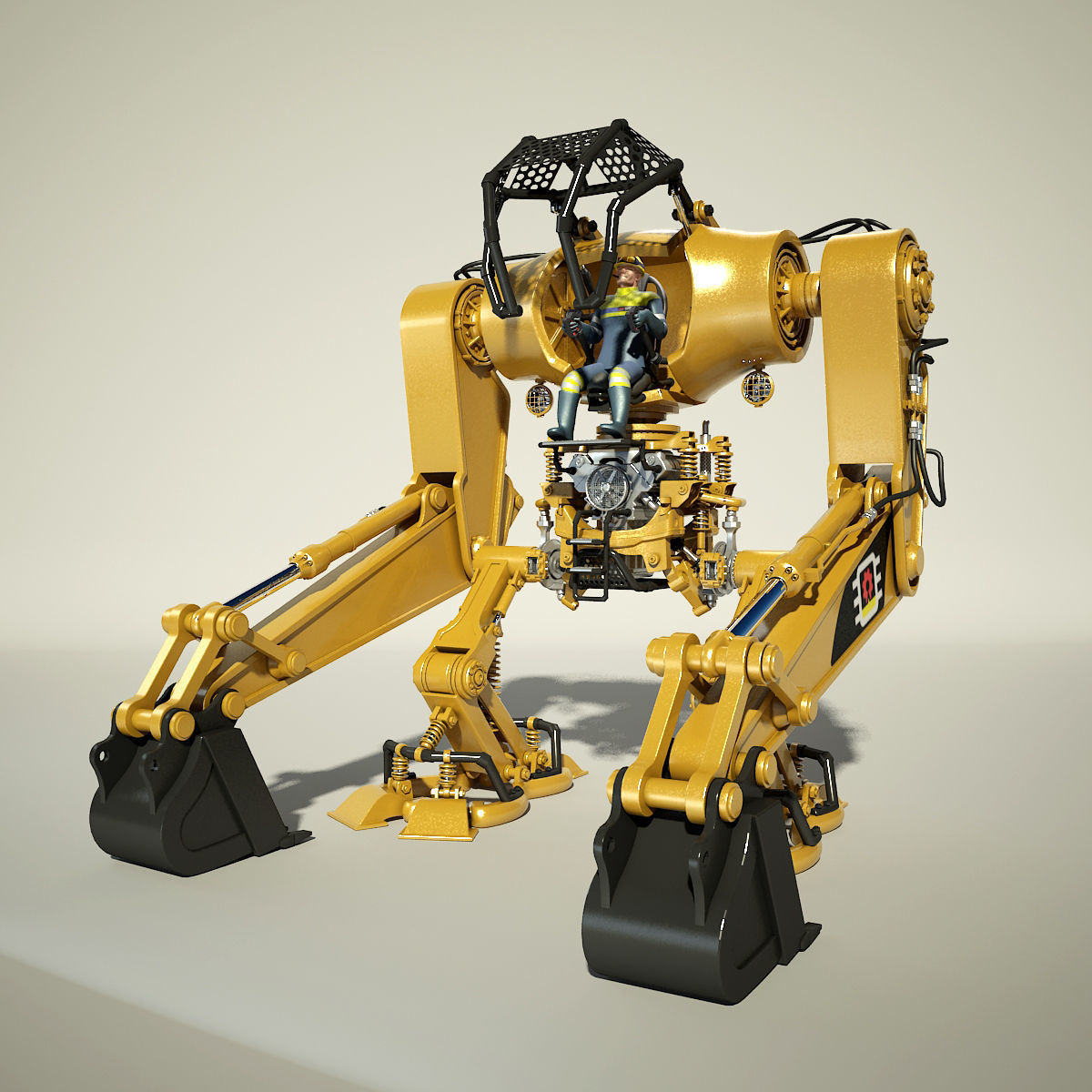 3D Robot Excavator Mech CGTrader