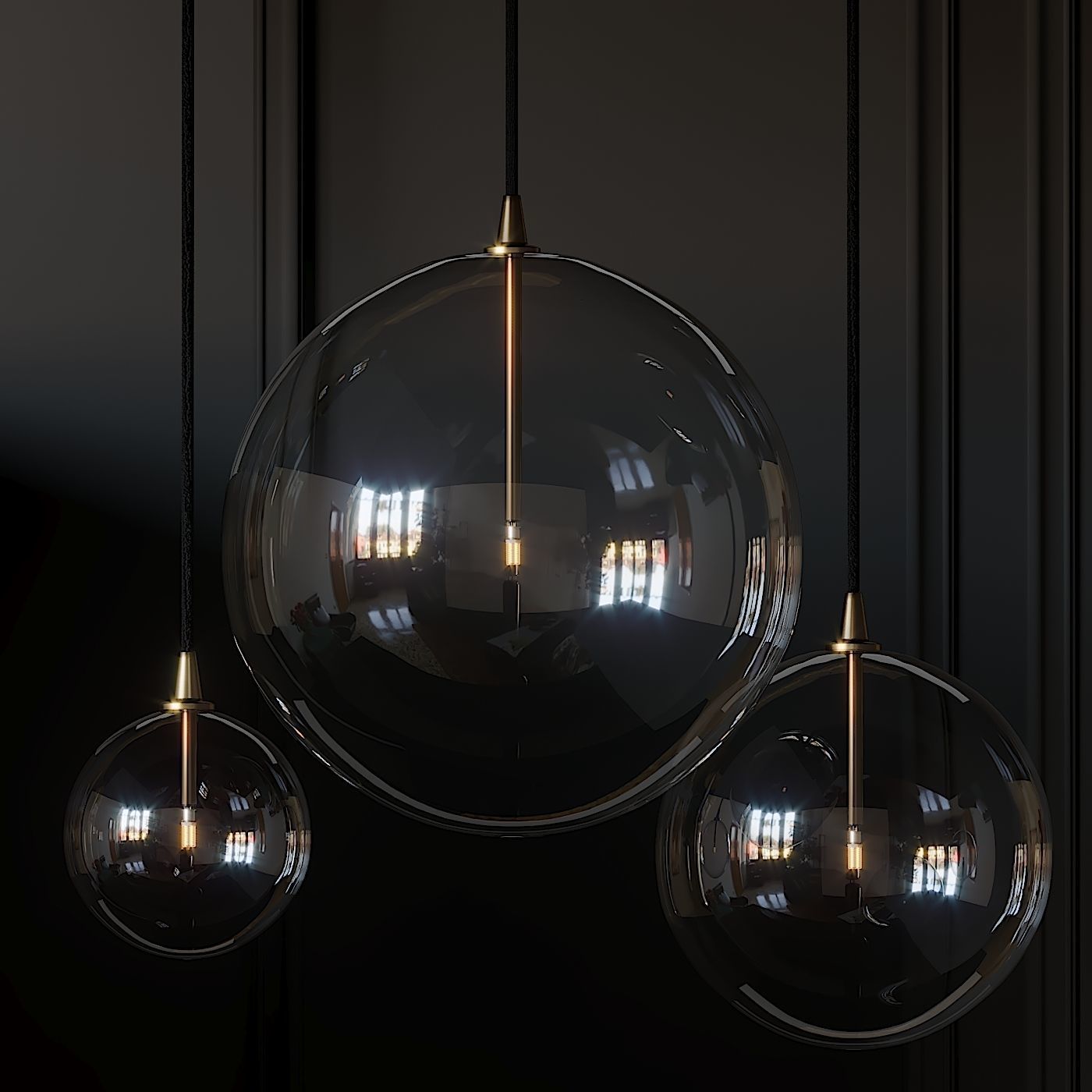 Glass Globe Mobile Pendant 3D model
