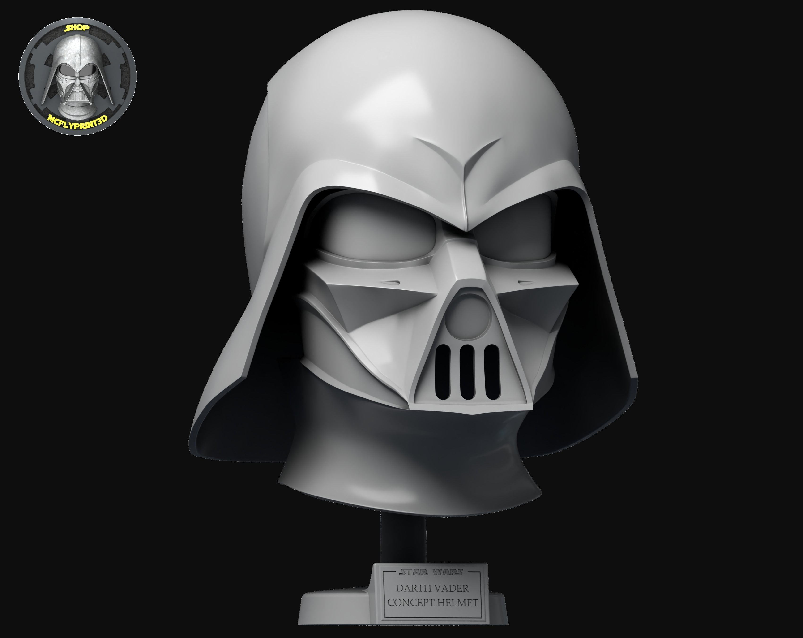 Helmet Life size Darth Vader Concept Ralph Mcquarrie 3D model 3D printable | CGTrader