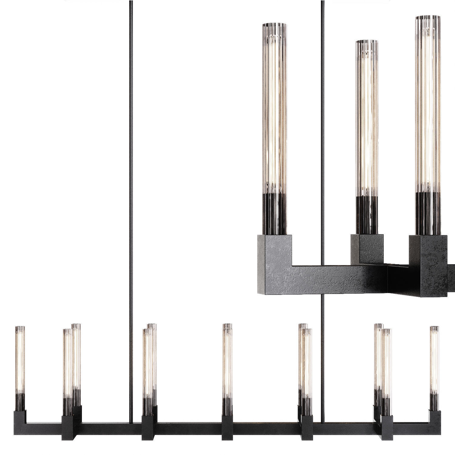 Restoration Hardware CANNELE LINEAR CHANDELIER 3D model 1