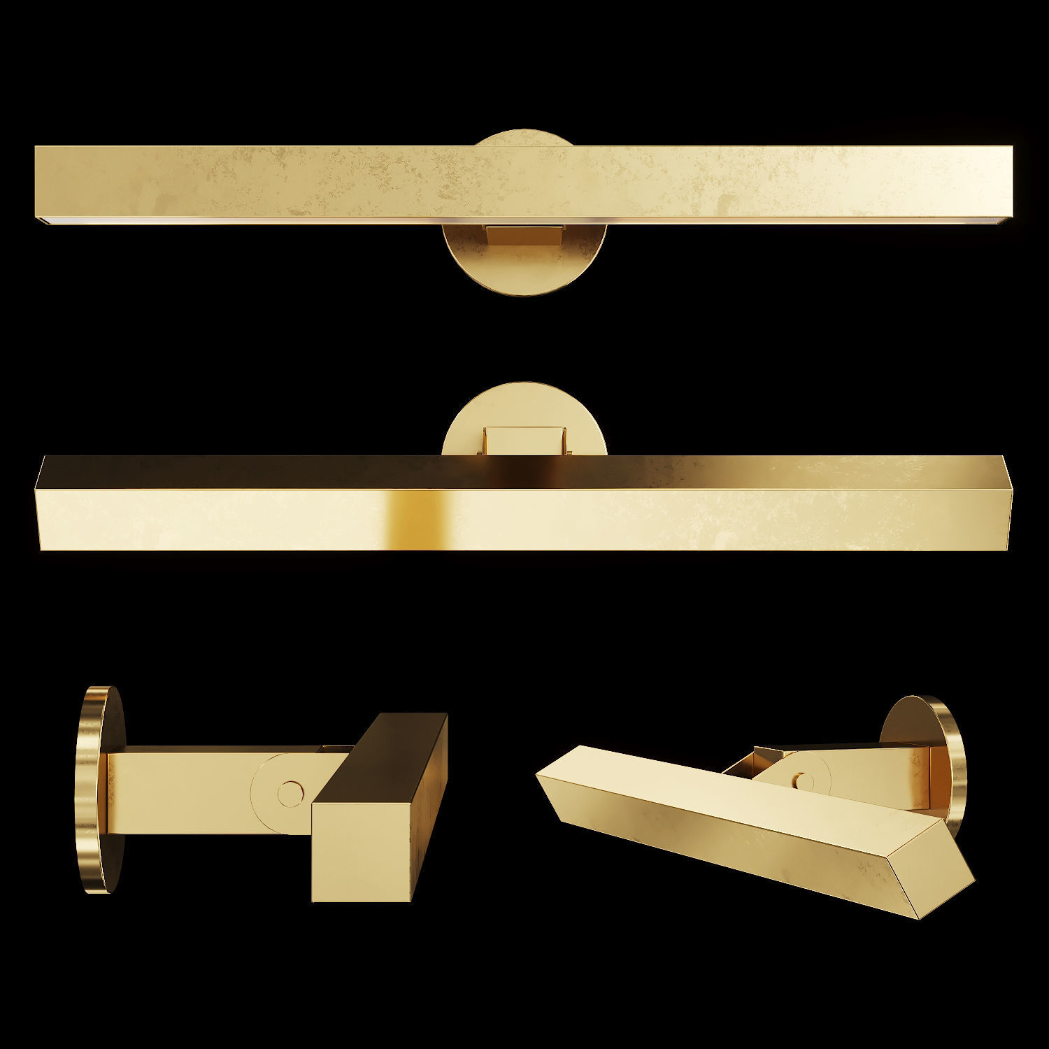 Restoration Hardware CANNELE PICTURE LIGHT Brass 3D