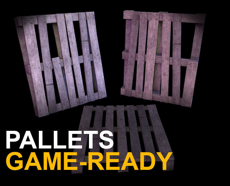 Pallets Game Ready Low-poly  3D model